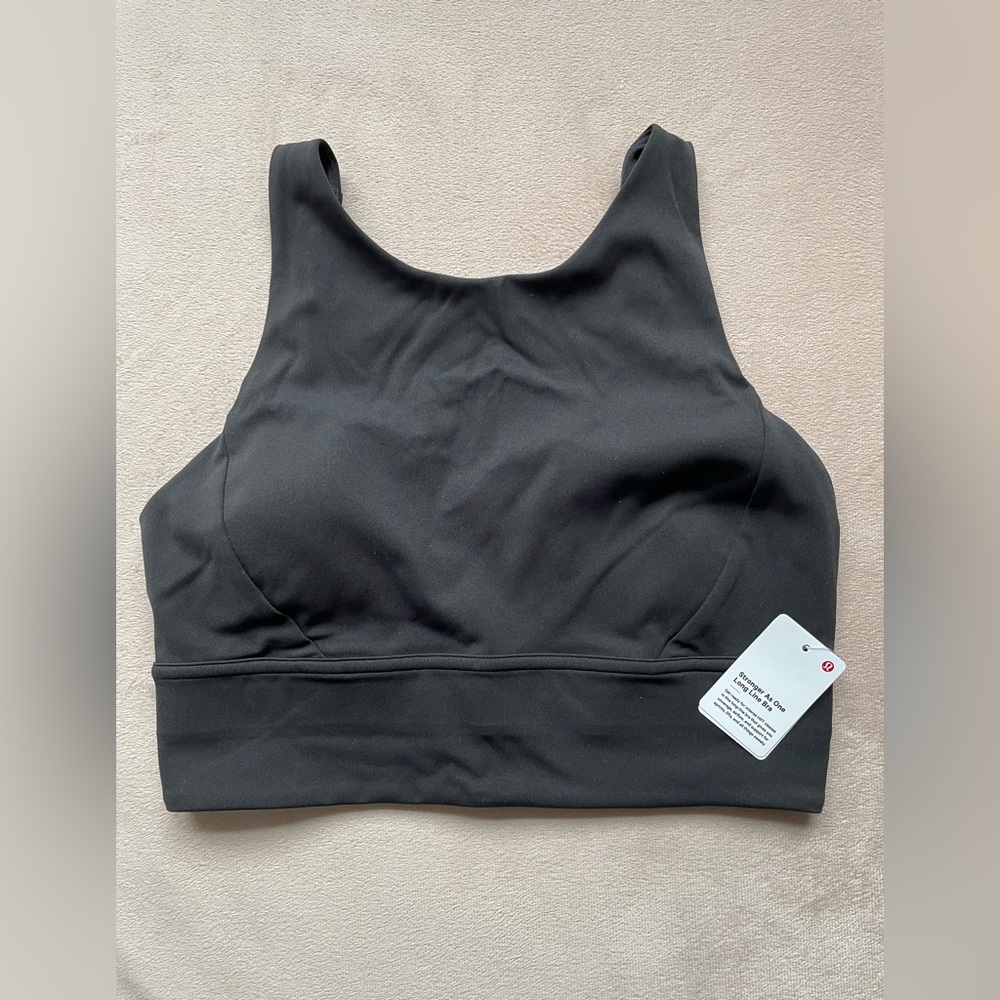 Lululemon Stronger As One Long Line Bra Sz 8 BLK Black NWT